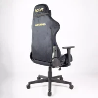Boost Ascend Ergonomic Chair Upholstery Suede Fabric With Footrest Black - Image 5