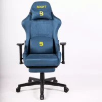 Boost Ascend Ergonomic Chair Upholstery Suede Fabric With Footrest Blue - Image 2