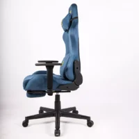 Boost Ascend Ergonomic Chair Upholstery Suede Fabric With Footrest Blue - Image 4