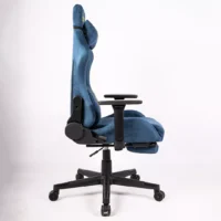 Boost Ascend Ergonomic Chair Upholstery Suede Fabric With Footrest Blue - Image 5