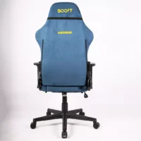 Boost Ascend Ergonomic Chair Upholstery Suede Fabric With Footrest Blue - Image 6