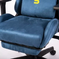 Boost Ascend Ergonomic Chair Upholstery Suede Fabric With Footrest Blue - Image 7