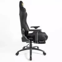 Boost Dominion Ergonomic Chair Upholstery Suede Fabric With Footrest Black - Image 3