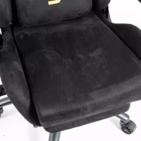 Boost Dominion Ergonomic Chair Upholstery Suede Fabric With Footrest Black - Image 8