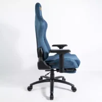 Boost Dominion Ergonomic Chair Upholstery Suede Fabric With Footrest Blue - Image 3