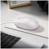 HOCO GM37 Wonderful Gaming Luminous Wired Mouse - White - Image 3