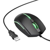 HOCO GM37 Wonderful Gaming Luminous Wired Mouse - Black - Image 2
