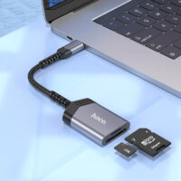 HOCO UA25 2-in-1 Card Reader Type-C Silver - Image 5