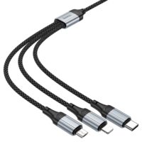 HOCO X102 Fresh 3-in-1 Charging Data Cable (iP+Micro+Type-C) - Image 2