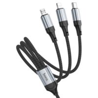 HOCO X102 Fresh 3-in-1 Charging Data Cable (iP+Micro+Type-C) - Image 4