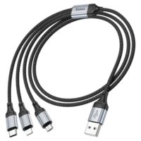 HOCO X102 Fresh 3-in-1 Charging Data Cable (iP+Micro+Type-C) - Image 3