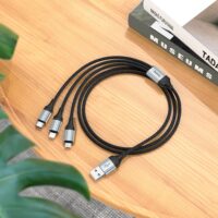 HOCO X102 Fresh 3-in-1 Charging Data Cable (iP+Micro+Type-C) - Image 5