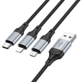 HOCO X102 Fresh 3-in-1 Charging Data Cable (iP+Micro+Type-C)
