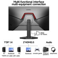 KOORUI G2511X 24.5" 240hz Gaming Monitor FHD 1080p, IPS Panel, 1ms Response Time, Adaptive sync 3-Sided Frameless,Ultra Slim,VESA,DP HDMI - Image 8