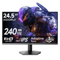 KOORUI G2511X 24.5" 240hz Gaming Monitor FHD 1080p, IPS Panel, 1ms Response Time, Adaptive sync 3-Sided Frameless,Ultra Slim,VESA,DP HDMI
