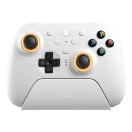 8BitDo Ultimate 2 Wireless Controller – TMR Joysticks, Hall Effect Triggers, 1000Hz Polling Rate, RGB Charging Dock Gaming Controller (White)