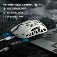 ATTACK SHARK R2 Magnesium Alloy PAW3950 Gaming Mouse 8K (Not Include the Charging Dock) - White - Image 3