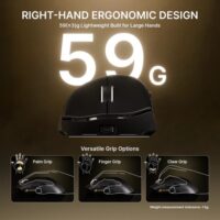 ATTACK SHARK V8 Ultra-Light Ergonomic Wireless Gaming Mouse - Black - Image 8
