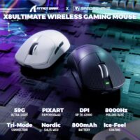 ATTACK SHARK X8 Ultimate Wireless Gaming Mouse, 55g Ultra-Lightweight BT/2.4GHz Wireless/Wired Mouse, 8K Polling Rate, PixArt PAW3950MAX Sensor, 42000 DPI, Tape, 800mAh Battery,Gamer Mice for PC/Mac (White) - Image 8