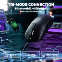 ATTACK SHARK X8 Ultimate Wireless Gaming Mouse, 55g Ultra-Lightweight BT/2.4GHz Wireless/Wired Mouse, 8K Polling Rate, PixArt PAW3950MAX Sensor, 42000 DPI, Tape, 800mAh Battery,Gamer Mice for PC/Mac (White) - Image 3