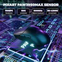 ATTACK SHARK X8 Ultimate Wireless Gaming Mouse, 55g Ultra-Lightweight BT/2.4GHz Wireless/Wired Mouse, 8K Polling Rate, PixArt PAW3950MAX Sensor, 42000 DPI, Tape, 800mAh Battery,Gamer Mice for PC/Mac (White) - Image 2