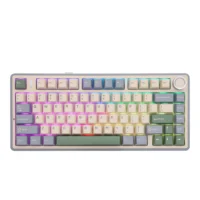AULA F75 Gasket Wireless Mechanical Keyboard 75% Gasket Structure & Hot-Swap Functionality Light Purple Beige Light Green - Cedar Green, Reaper Switchs - Image 2