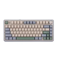 AULA F75 Gasket Wireless Mechanical Keyboard 75% Gasket Structure & Hot-Swap Functionality Light Purple Beige Light Green - Cedar Green, Reaper Switchs