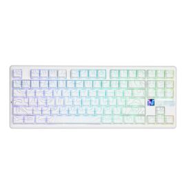 AULA F87 Pro V2 TKL Gasket-Mounted Wireless Gaming White Contours Star Vector Switchs