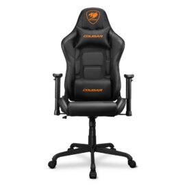 Cougar Armor Elite Ergonomic Gaming Chair – Steel Frame, 160° Recline, 2D Armrests, Lumbar & Head Support, Premium PVC Leather (Black)