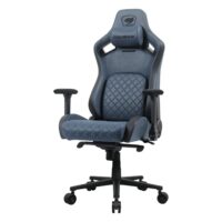 Cougar Defensor S Ergonomic Gaming Chair – Navy Blue, Adaptive Lumbar Support, 4D Armrests, Magnetic Head Pillow & Premium PVC Leather - Image 3