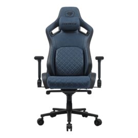Cougar Defensor S Ergonomic Gaming Chair – Navy Blue, Adaptive Lumbar Support, 4D Armrests, Magnetic Head Pillow & Premium PVC Leather