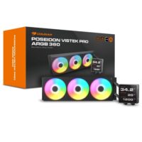 Cougar Poseidon Vistek Pro ARGB 360 AIO Liquid CPU Cooler - Black - Image 4