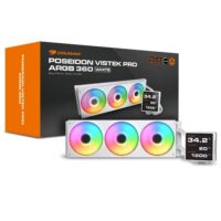 Cougar Poseidon Vistek Pro ARGB 360 AIO Liquid CPU Cooler - White - Image 4