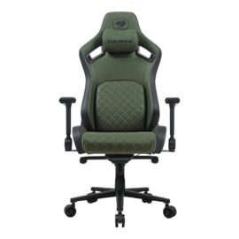 Cougar Defensor S Ergonomic Gaming Chair – Army Green, Adaptive Lumbar Support, 4D Armrests, Magnetic Head Pillow & Premium PVC Leather