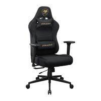 Cougar Pryme Premium Ergonomic Gaming Chair – Linen Fabric Adjustable Seat Depth, Head & Lumbar Pillow - Gold F - Image 2