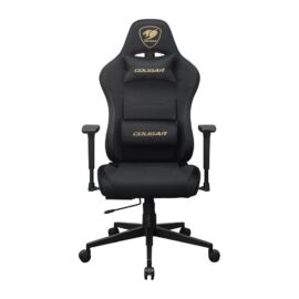 Cougar Pryme Premium Ergonomic Gaming Chair – Linen Fabric Adjustable Seat Depth, Head & Lumbar Pillow - Gold F