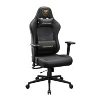 Cougar Pryme Premium Ergonomic Gaming Chair – PVC Leather Adjustable Seat Depth, Head & Lumbar Pillow - Gold - Image 2