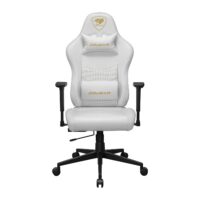 Cougar Pryme Premium Ergonomic Gaming Chair – PVC Leather Adjustable Seat Depth, Head & Lumbar Pillow - White