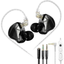 KZ AXAS Gaming Earbuds with Microphone – HiFi FPS Gaming IEM, Dual Mic AI Noise Cancellation, 10Hz–20kHz Driver, Detachable 2-Pin Cable (3.5mm)