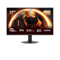 AOC 27G50F 23.8" Gaming Monitor – Full HD IPS, 180Hz, 0.5ms MPRT, Adaptive Sync, HDR10, G-SYNC Compatible