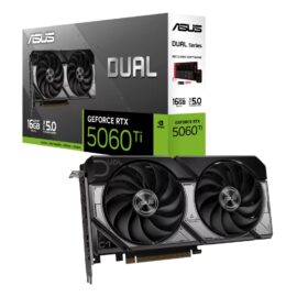 ASUS Dual GeForce RTX 5060 Ti 16GB GDDR7 Gaming Graphics Card - PCIe 5.0, 16GB GDDR7, HDMI 2.1b, DisplayPort 2.1b, Axial-tech Cooling
