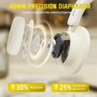 ATTACK SHARK G500 Ultra-Light Dual-Mode Gaming Headset - White - Image 9