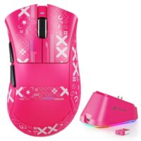 ATTACK SHARK V3 PRO Ultra-Light Tri-Mode Gaming Mouse with Charging Dock - Red - Image 2