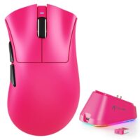 ATTACK SHARK V3 PRO Ultra-Light Tri-Mode Gaming Mouse with Charging Dock - Red