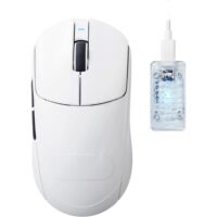 ATTACK SHARK X8 Ultimate Wireless Gaming Mouse, 55g Ultra-Lightweight BT/2.4GHz Wireless/Wired Mouse, 8K Polling Rate, PixArt PAW3950MAX Sensor, 42000 DPI, Tape, 800mAh Battery,Gamer Mice for PC/Mac (White)