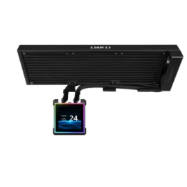 LIAN LI HydroShift II LCD-S 360N Black AIO Liquid CPU Cooler  | 3.4" IPS LCD | 480×480 | 360mm Radiator | 3200RPM Pump | Fanless | LGA1851/LGA1700 | AM5/AM4