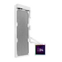 LIAN LI HydroShift II LCD-S 360N White AIO Liquid CPU Cooler | 3.4" IPS LCD | 480×480 | 360mm Radiator | 3200RPM Pump | Fanless | LGA1851/LGA1700 | AM5/AM4 - Image 2