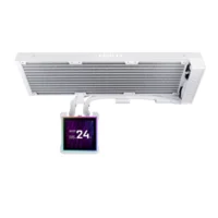 LIAN LI HydroShift II LCD-S 360N White AIO Liquid CPU Cooler | 3.4" IPS LCD | 480×480 | 360mm Radiator | 3200RPM Pump | Fanless | LGA1851/LGA1700 | AM5/AM4