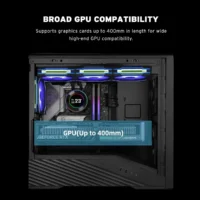 Lian Li VECTOR V150 INF Black Micro-ATX PC Case | Dual-Chamber Design | 360mm Radiator Support | UNI FAN INF Wireless | Tempered Glass Side Panel | USB-C - Image 3