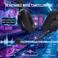 ATTACK SHARK L50 PRO Tri-Mode Wireless Gaming Headset – 7.1 Surround Sound, 53mm Drivers, AI Noise Cancelling Mic, Bluetooth 5.3 – Black - Image 3